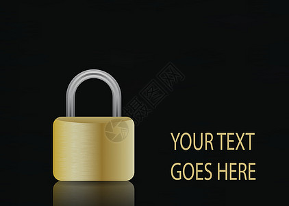 挂锁插图安全金属保障警卫黑色黄色钥匙金子反射力量图片