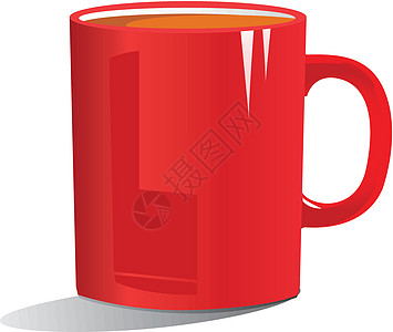 红色杯中咖啡插图图片