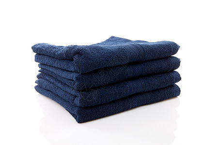 一堆深蓝毛巾高清图片