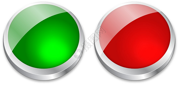 绿色和红色上的空白按钮图片