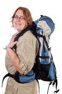 背着背包的女人女士假期旅行女性远足背景图片
