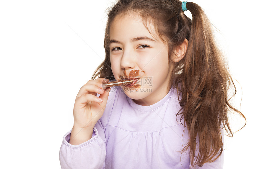 可爱的乱七八糟的快乐女孩 吃Ch图片