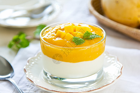 芒果酸奶水果饮食异国热带奶油酸奶营养情调黄色食物图片