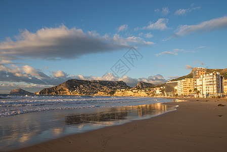 Calpe 海滩水平支撑晴天海洋阳光海岸图片