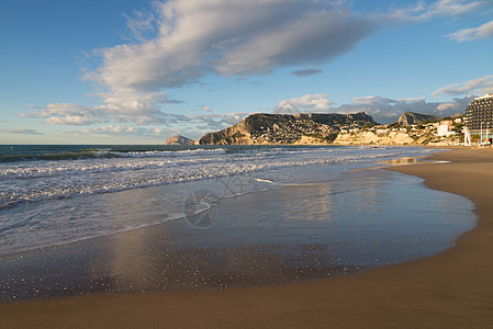 Calpe 海滩海岸支撑阳光水平海洋晴天图片