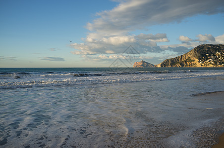 Calpe 海滩支撑阳光晴天水平海洋海岸图片