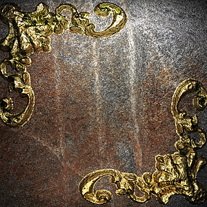 金色复古饰品奢华插图装饰风格金子框架叶子魅力横幅装饰品图片