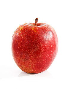 一个红苹果加水滴背景图片