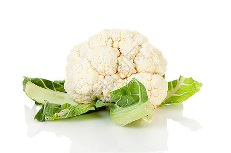 新鲜果菜花白色食物蔬菜植物绿色营养菜花叶子图片