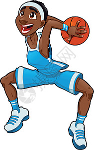篮球男孩活力孩子肌肉男人漫画游戏训练微笑乐趣正方形图片