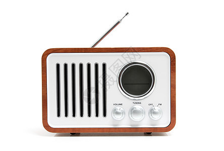 旧式无线电台音乐技术木头棕色晶体管古董收音机短波图片