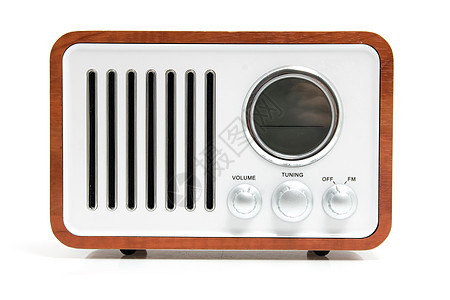 旧式无线电台棕色技术收音机音乐短波木头晶体管古董图片