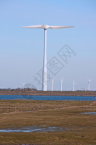 荷兰风力磨机天空环境力量活力绿色资源涡轮旋转风车图片