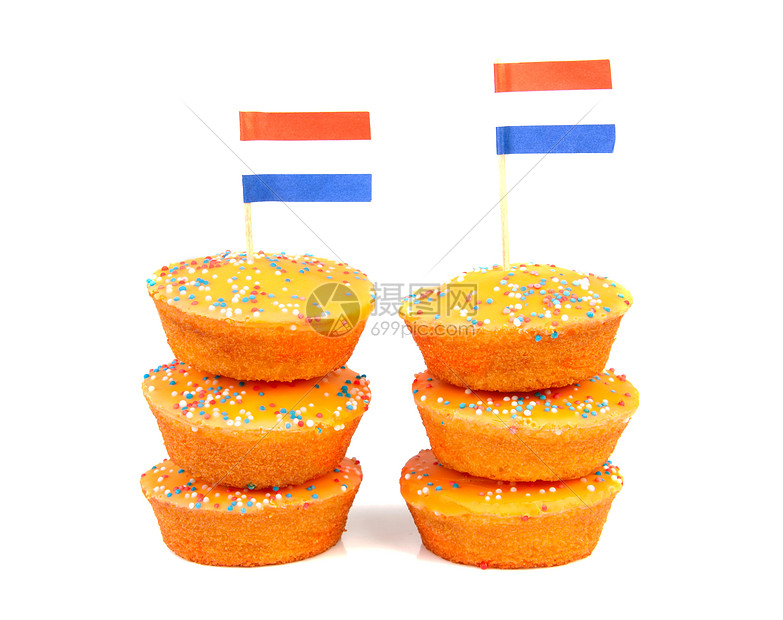 橙色蛋糕饼干堆足球饼干玻璃窗旗帜纸屑装饰食物糖果橙子图片
