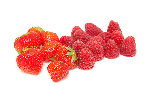 新鲜草莓和草莓糖果红色食物水果浆果图片