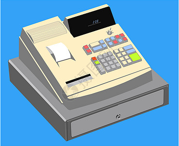 现金登记册银行业盒子账单抽屉柜台机器金属货币计算器金融图片
