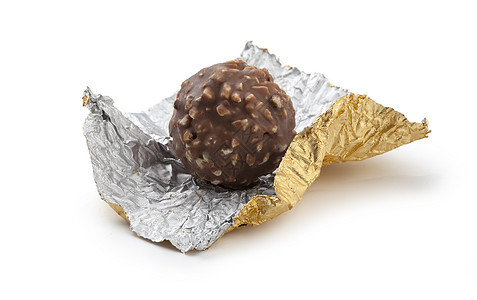巧克力糖果甜点坚果金子包装纸棕色挫败食物图片