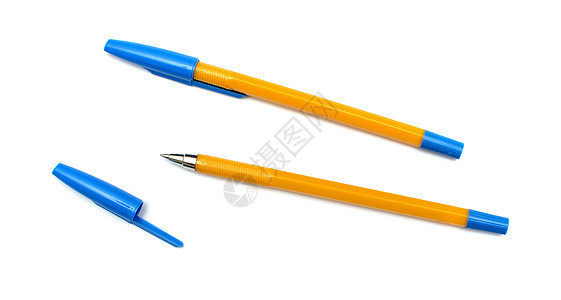 两支黄色的笔 白本孤立绘画乐器蜡笔教育工具工作办公室笔记记事本铅笔图片