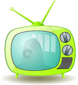 矢量 tv 设置屏幕展示电视电缆黑色卡通片娱乐技术女士反射图片