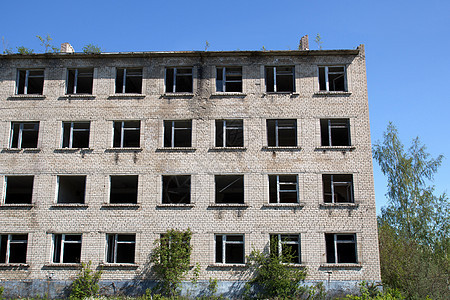 废弃建筑灾难房子白色石头损害酒店风化拆除废墟建筑学图片