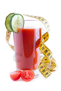 番茄汁植物营养果汁食物黄瓜蔬菜红色白色盘子玻璃图片
