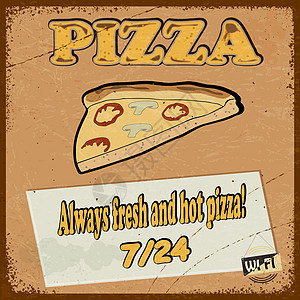旧明信片和比萨饼披萨的图象片卡片墙纸食物邀请函框架品牌横幅贴纸图案艺术图片