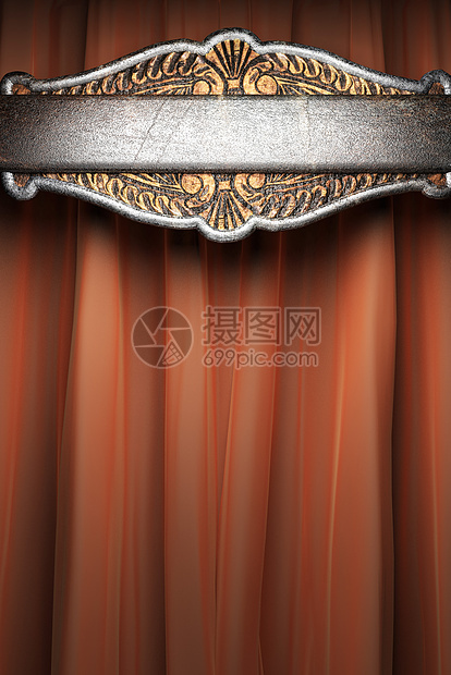 红色窗帘上的金属建造框架边界展示奖项艺术宣传歌剧仪式合金图片