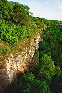 森林峡谷梳子风景阳光天空旅行农村木头山坡悬崖灌木丛图片