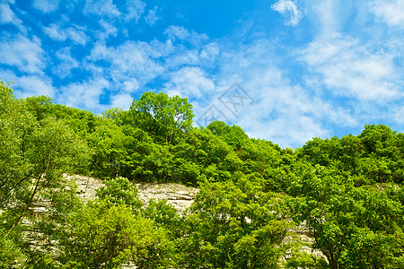 狂风和蓝天空悬崖蓝色森林爬坡阳光天空晴天照片旅游国家图片