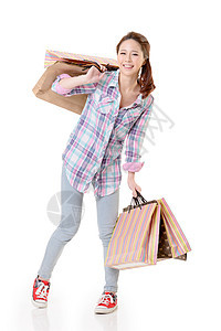 快乐的购物妇女魅力零售购物者购物中心消费者成人销售顾客闲暇女性图片