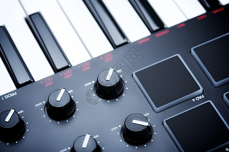 数字 Midi 键盘塑料象牙按钮迷笛乐队娱乐钢琴旋律歌曲电气图片