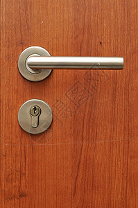 门处理器住宅棕色金属锁孔安全入口办公室房间木头钥匙图片