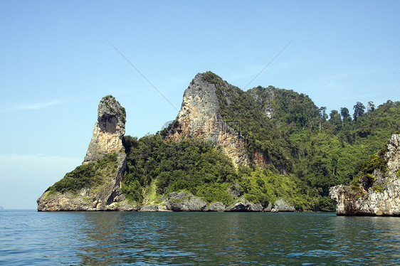 泰国克拉比山鸡头岛旅行岩石天空热带风景旅游岛屿图片