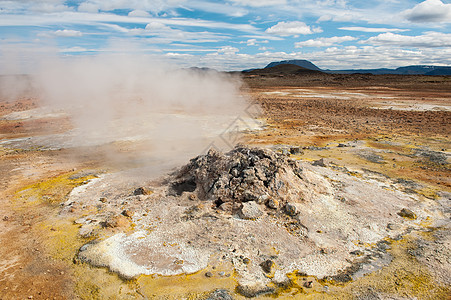 风陨石火山地热戏剧性蒸汽地面脆皮天空臭气温泉图片