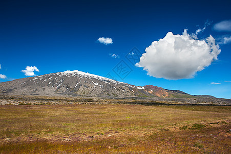 斯奈费冰帽场地半岛爬坡岩石蓝色远景全景天空白色图片