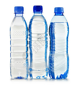 白上隔离的可塑矿泉水瓶塑料矿物瓶子产品蓝色风险团体双酚购物口渴图片