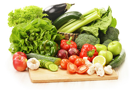 原蔬菜成分 在白色上隔绝产品厨房柠檬肥胖绿色洋葱胡椒杂货店饮食水果图片