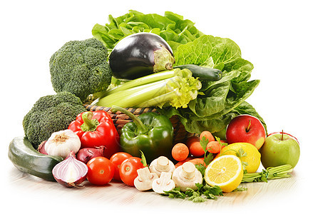 原蔬菜成分 在白色上隔绝肥胖杂货产品柠檬洋葱水果厨房杂货店饮食胡椒图片