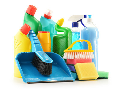 白色上隔离的洗涤剂瓶子 化学清洁用品厨房产品卫生清洁剂洗碗家政化学品洗手间消毒剂打扫图片