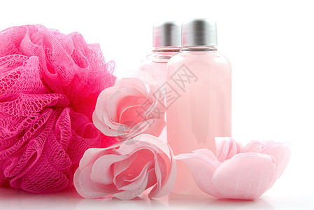 粉红彩色浴浴配件香气花朵海绵奢华治疗沐浴露肥皂玫瑰卫生蒸汽图片