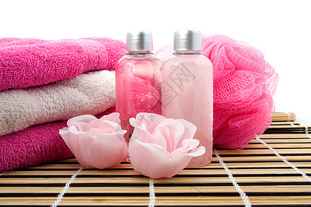 粉红彩色浴浴配件沐浴露淋浴奢华液体配饰浴室治疗花朵瓶子洗发水图片
