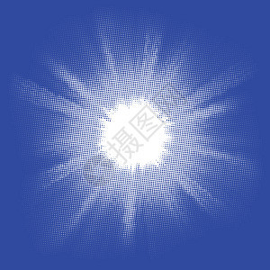 蓝色半调爆炸 EPS 8海报墙纸圆圈活力辉光白色空白流行音乐派对强光图片