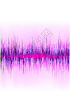 白色背景上的粉红音波  EPS8海浪脉冲韵律线条展示玩家音乐体积曲线记录图片
