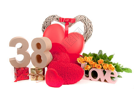 生日卡上年龄数字玫瑰卡片工作室纸板盒子叶子纪念日展示幸福周年图片