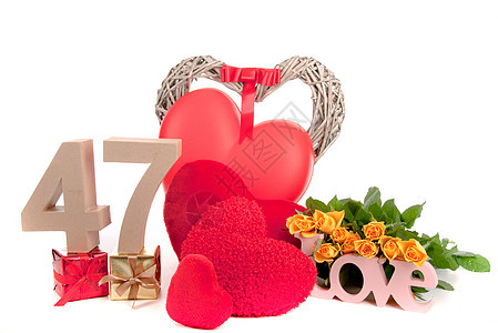 生日卡上年龄数字黄色工作室叶子礼物周年幸福惊喜玫瑰盒子花束图片