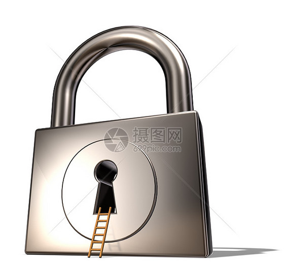 挂锁和梯子保障插图隐私安全秘密力量锁孔警卫黄铜间谍图片