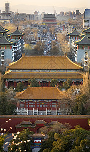 向北看金昌公园 在中国北京德朗塔建筑建筑学建筑物石头房屋白色皇帝红色旅行公园图片