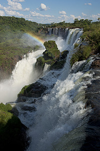 依瓜祖瀑布的阿根廷一侧异国全景世界遗产热带丛林力量奇观瀑布流动拉丁图片
