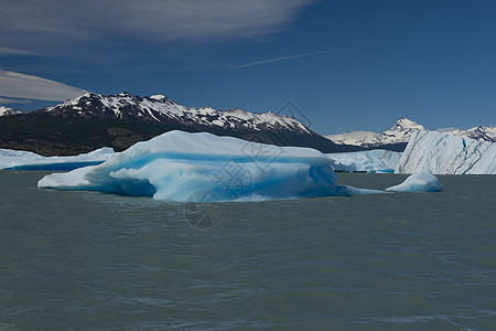冰山漂浮在阿根廷湖上旅游漂流世界遗产蓝色旅行公园全景冰川图片