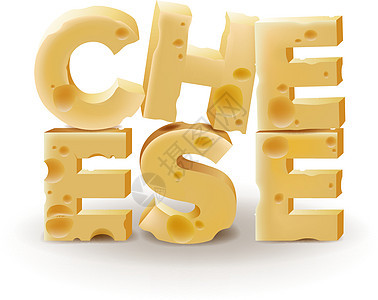 以白色背景的奶酪写成图片